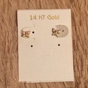 14KT Gold butterfly earrings